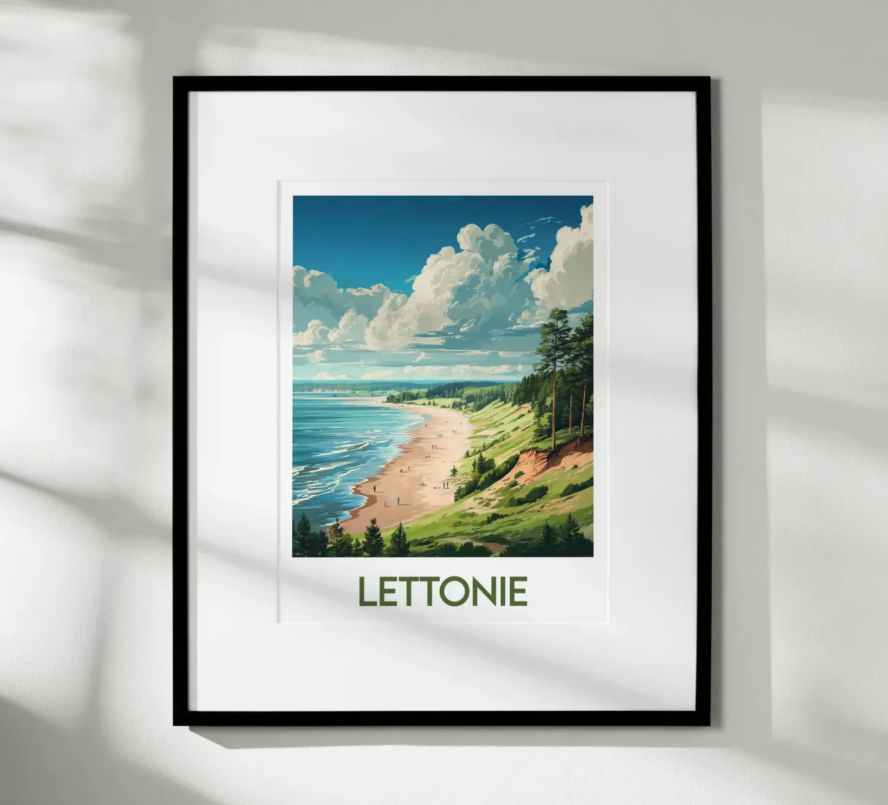 Affiche Lettonie poster con telaio in legno da Frame the World