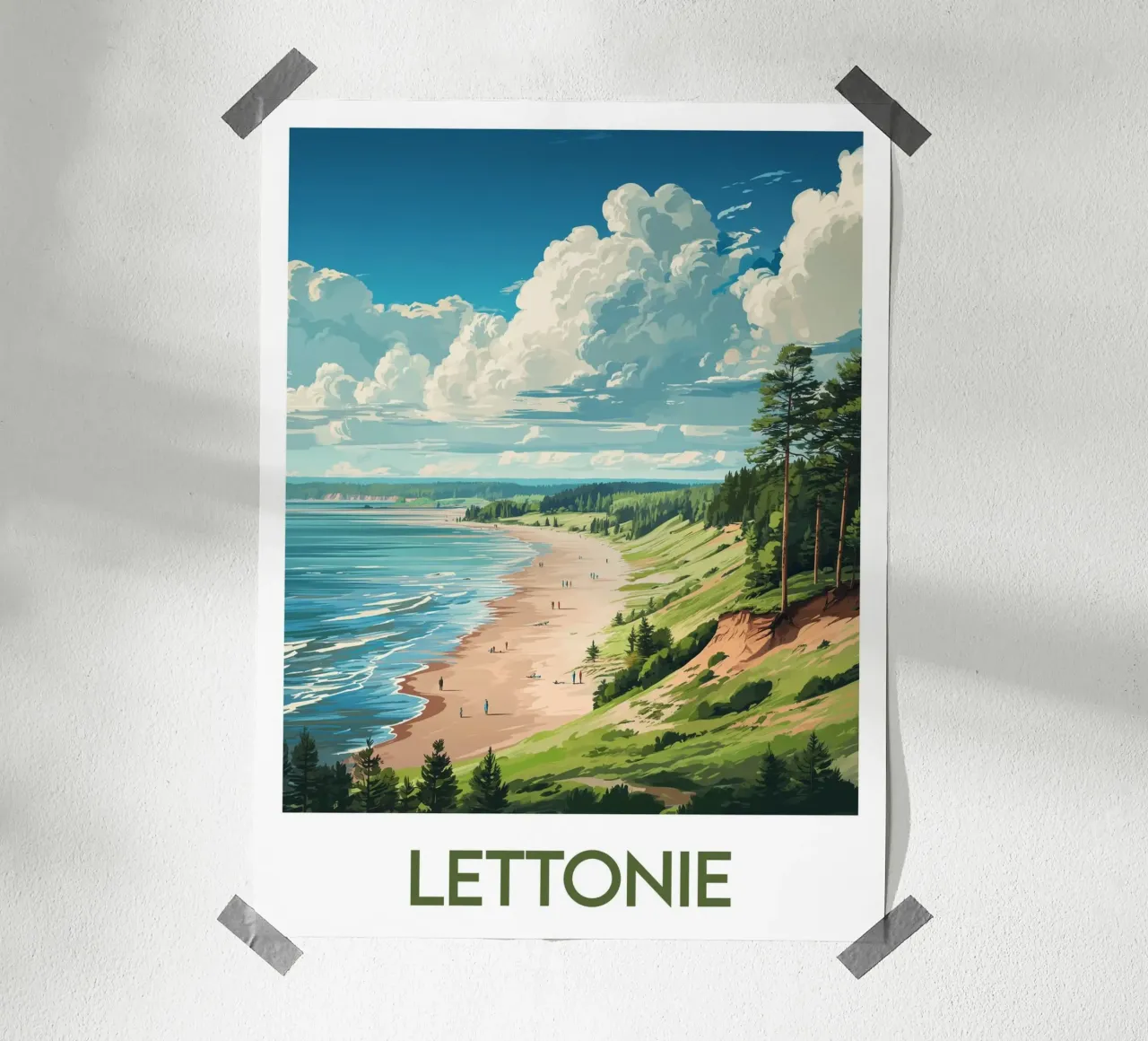 Affiche Lettonie poster con telaio in legno da Frame the World