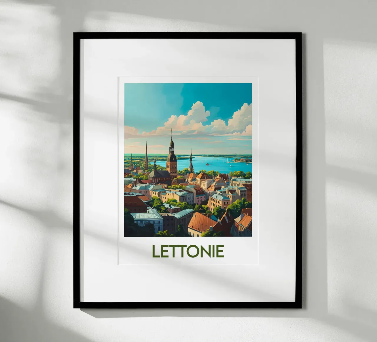 Affiche Lettonie poster con telaio in legno da Frame the World