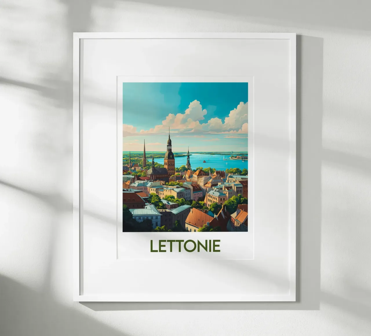 Affiche Lettonie poster con telaio in legno da Frame the World