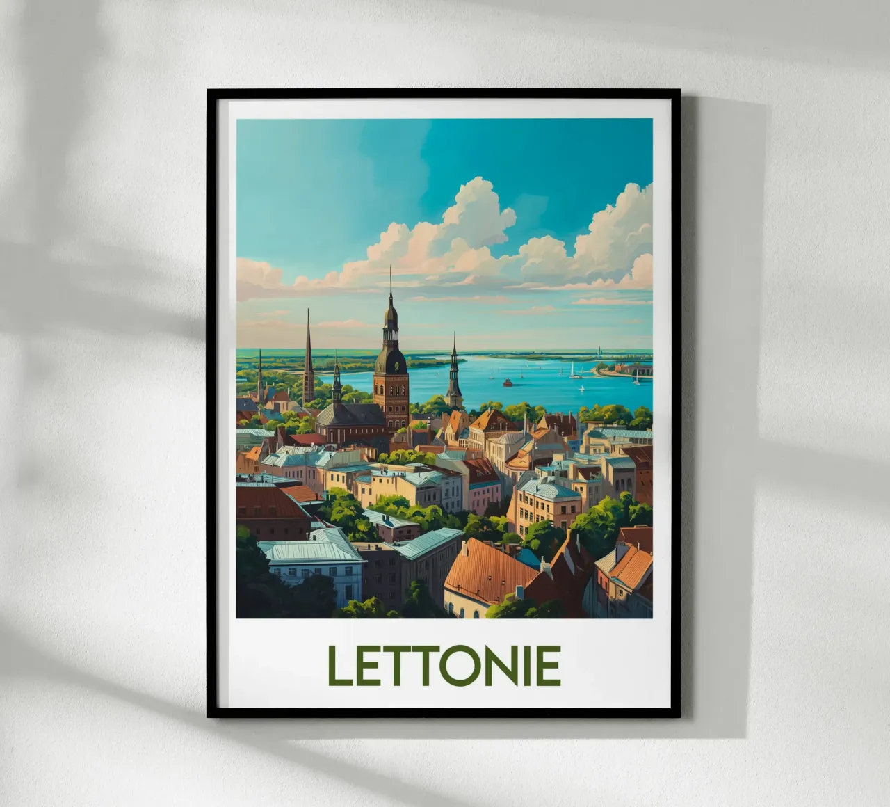 Affiche Lettonie poster con telaio in legno da Frame the World