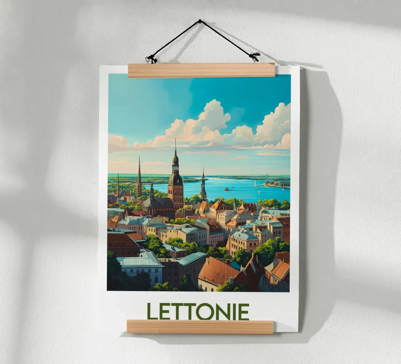 Affiche Lettonie poster con telaio in legno da Frame the World