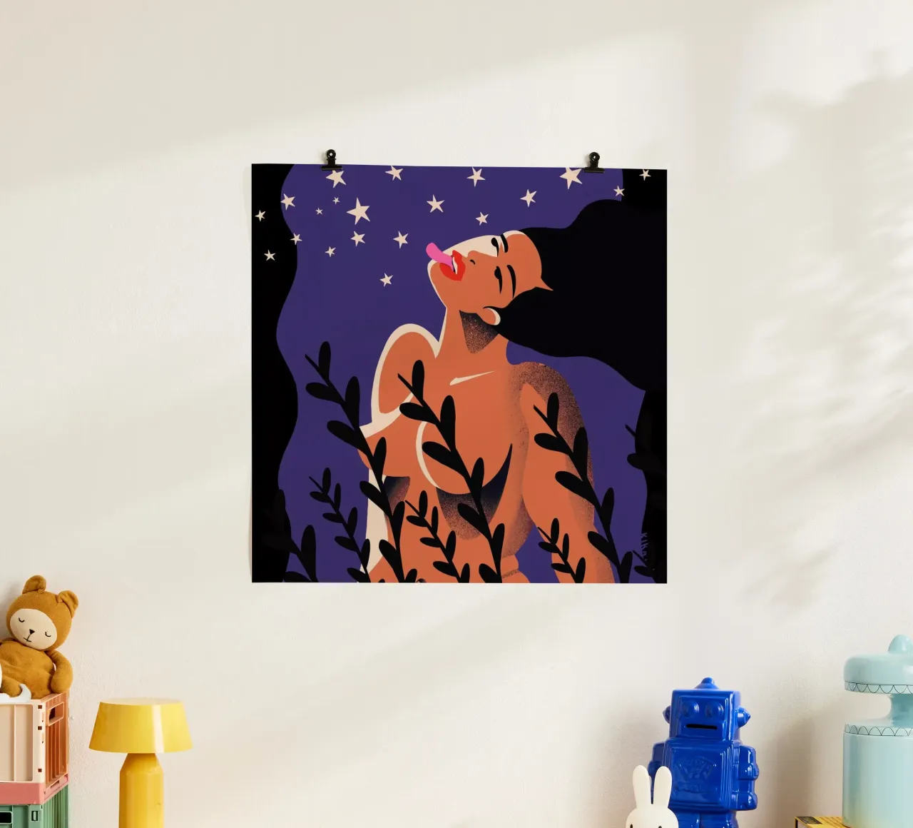 Stardust poster con telaio in alluminio da Kika illu