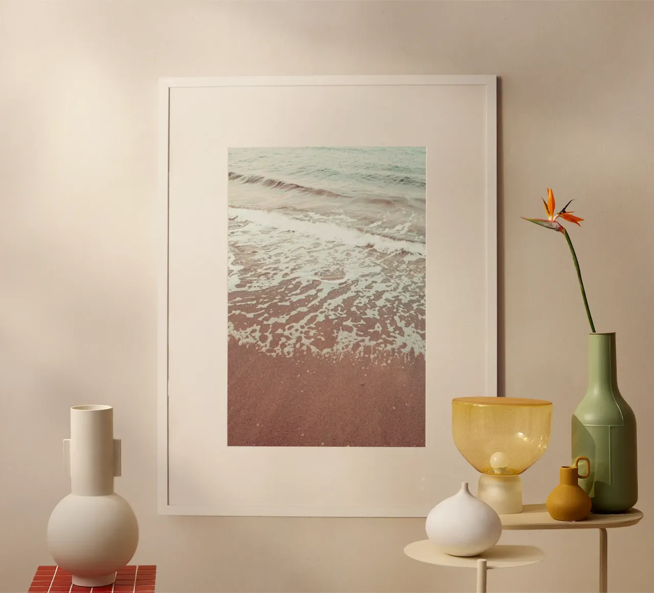 Retro Wave II poster con telaio in alluminio da Sebastian Hilgetag