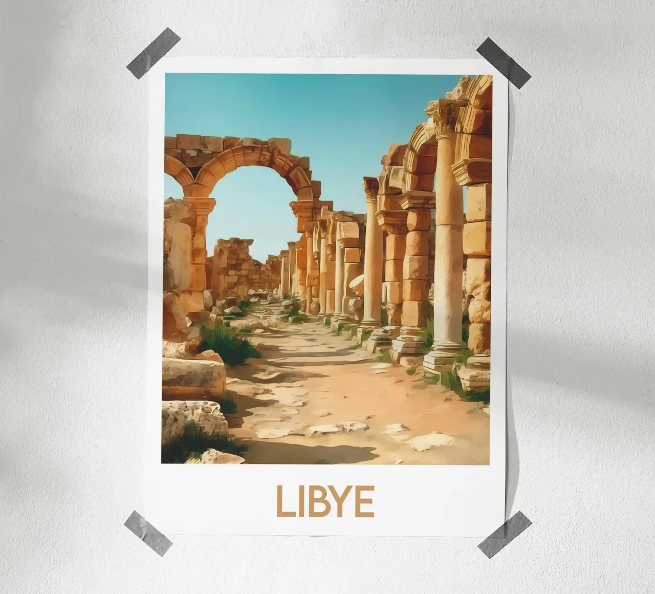 Affiche Libye carta hahnemühle da Frame the World