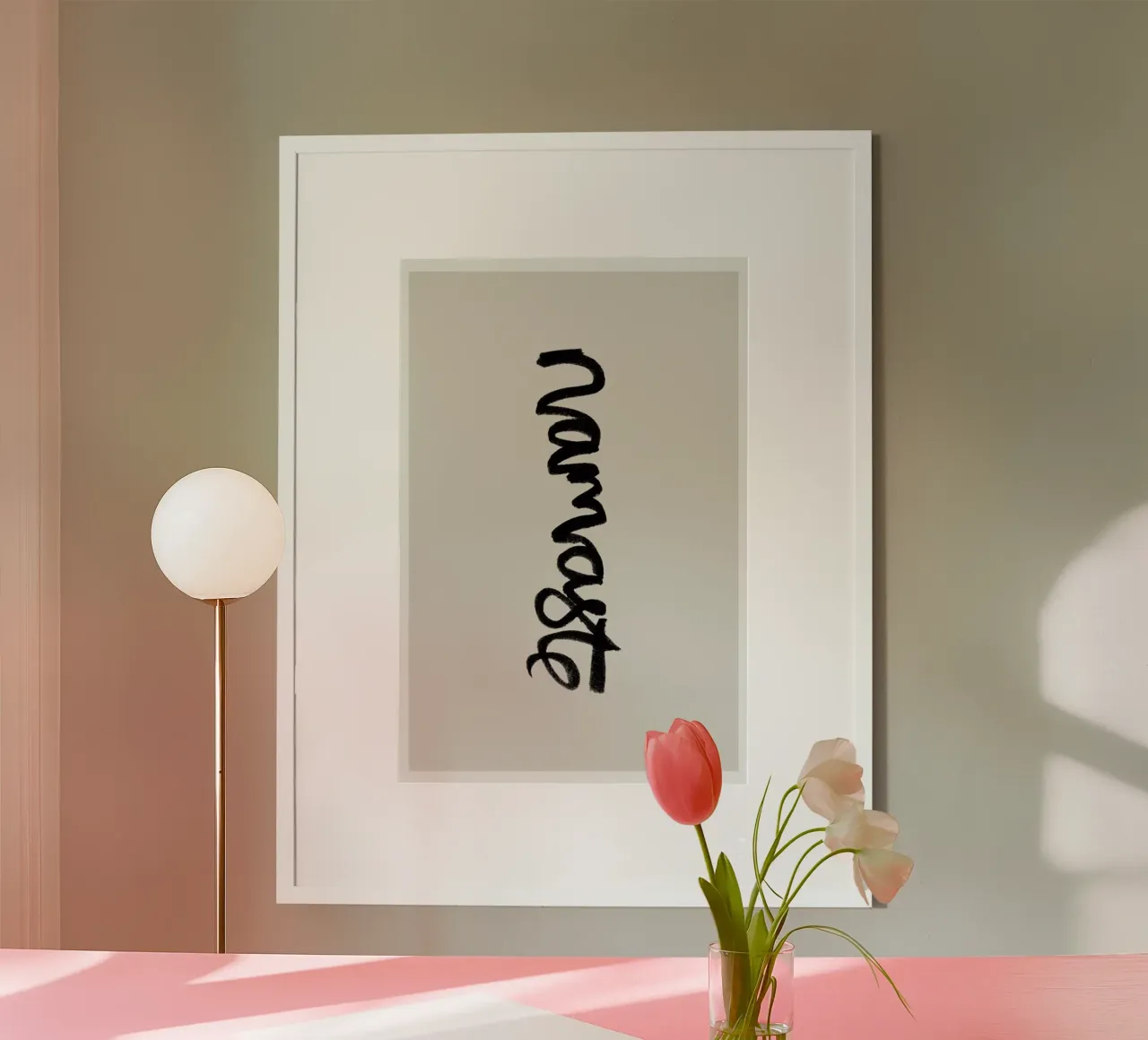 Namaste poster with aluminum frame by Klaus with K