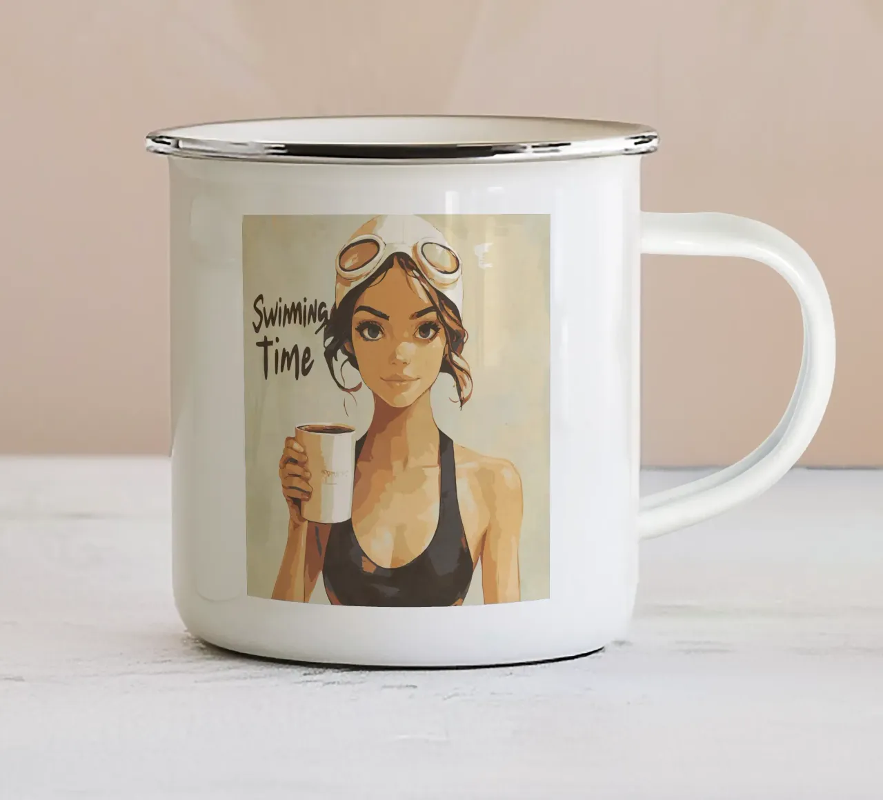 Time to dive enamel mug by LaylaOzFun