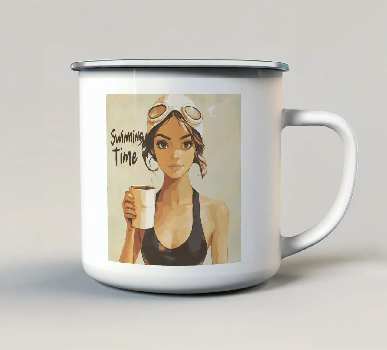Time to dive enamel mug by LaylaOzFun