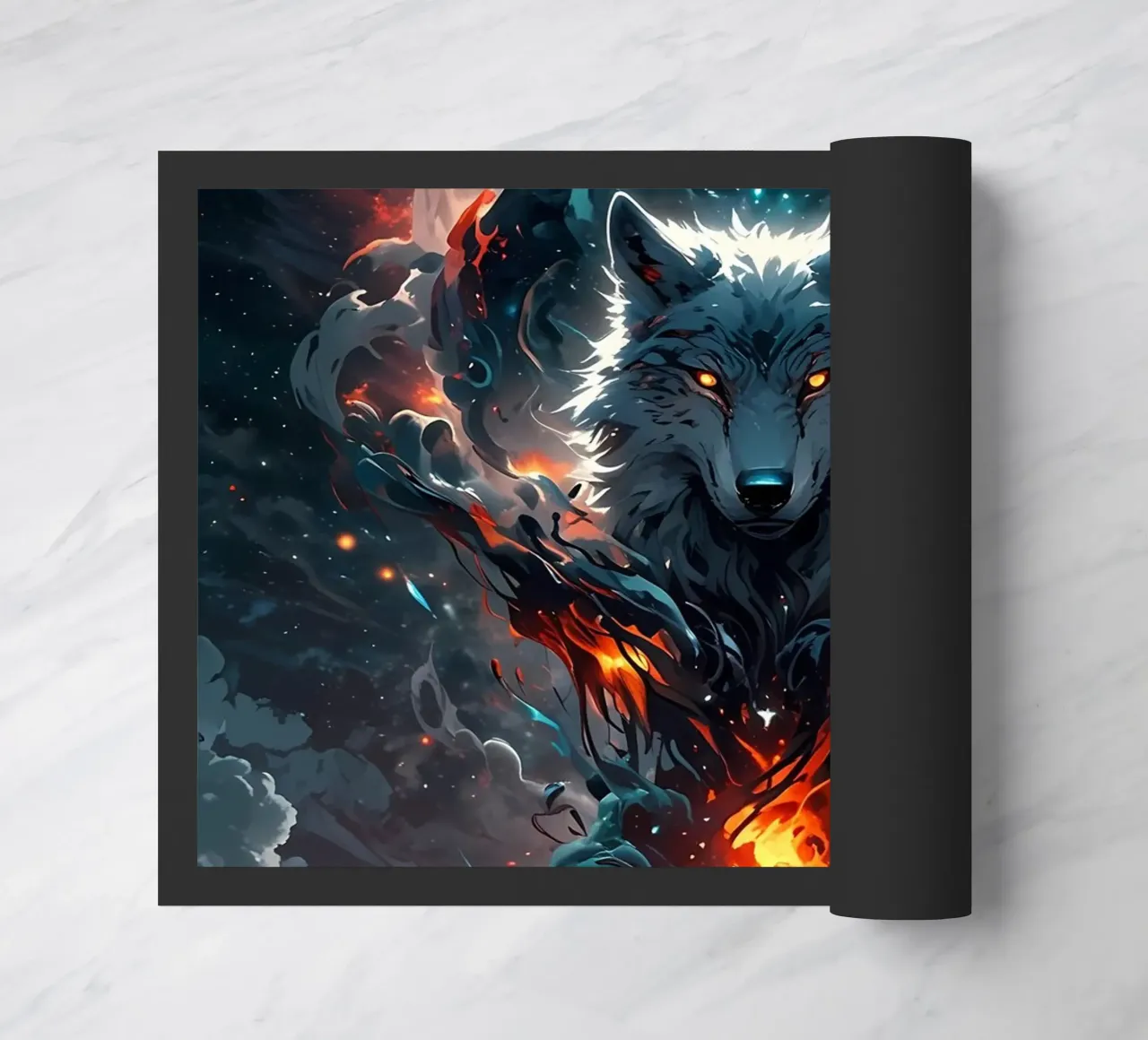 Epic Dark Wolf doormat by LM2Kone