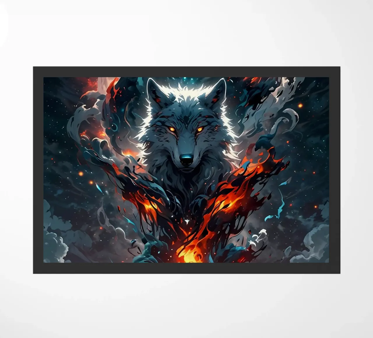 Epic Dark Wolf doormat by LM2Kone