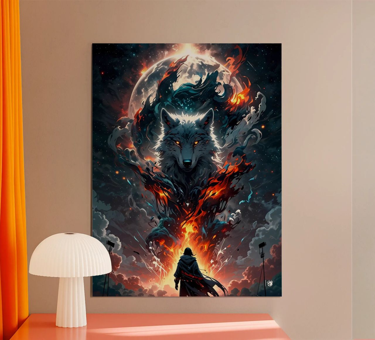 Epischer Dunkler Wolf Poster von LM2KONE