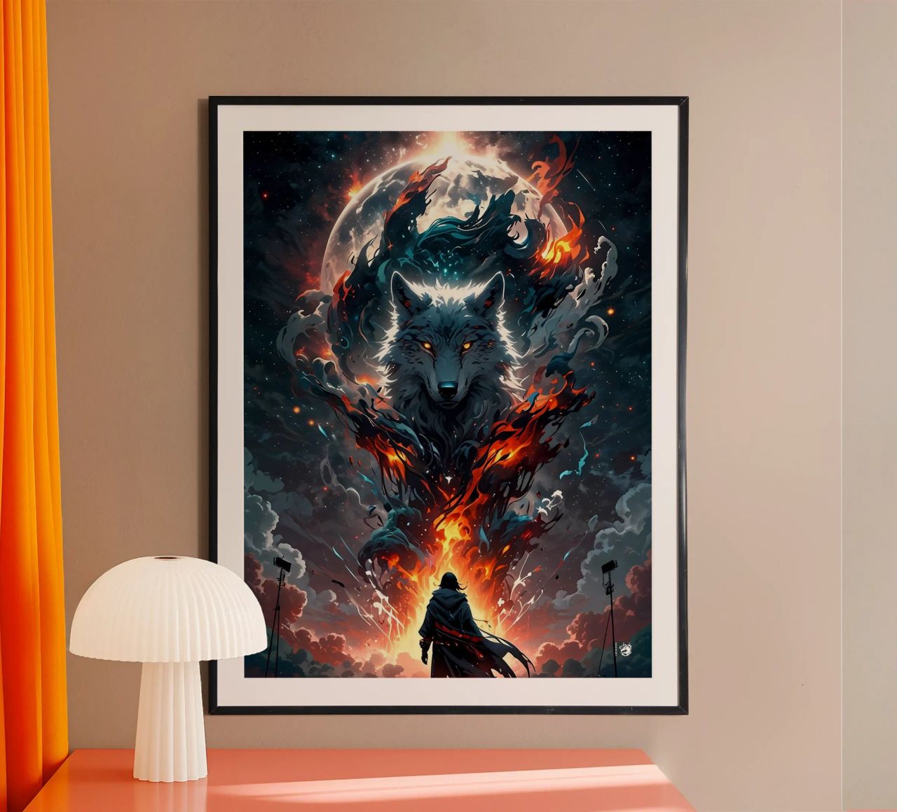 Epischer Dunkler Wolf Poster von LM2KONE