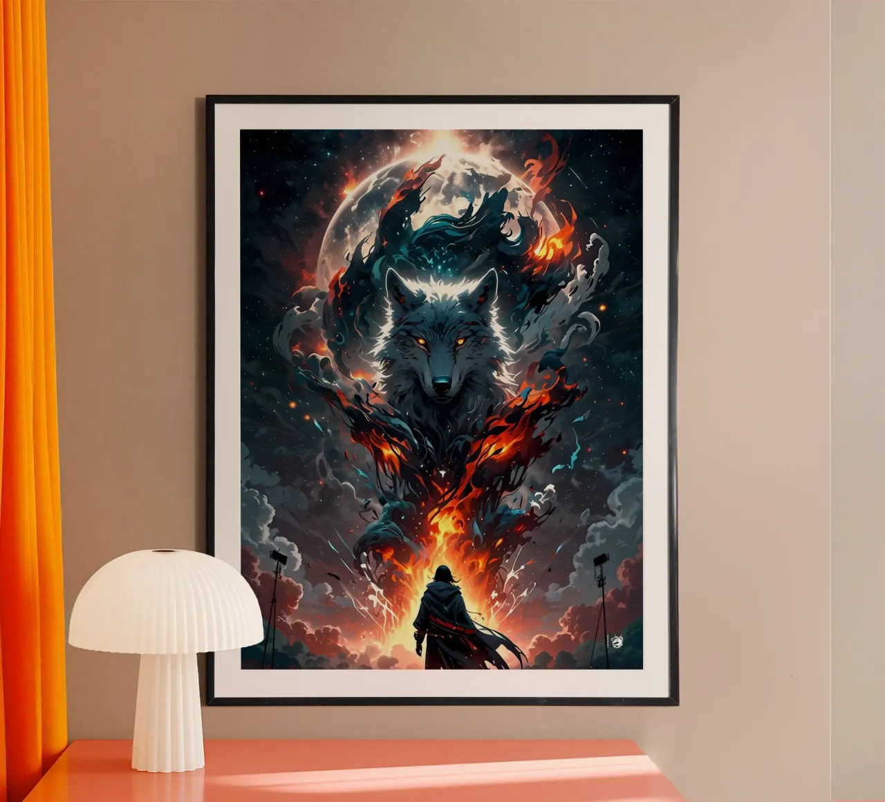 Lupo Oscuro Epico poster con telaio in plastica da LM2KONE