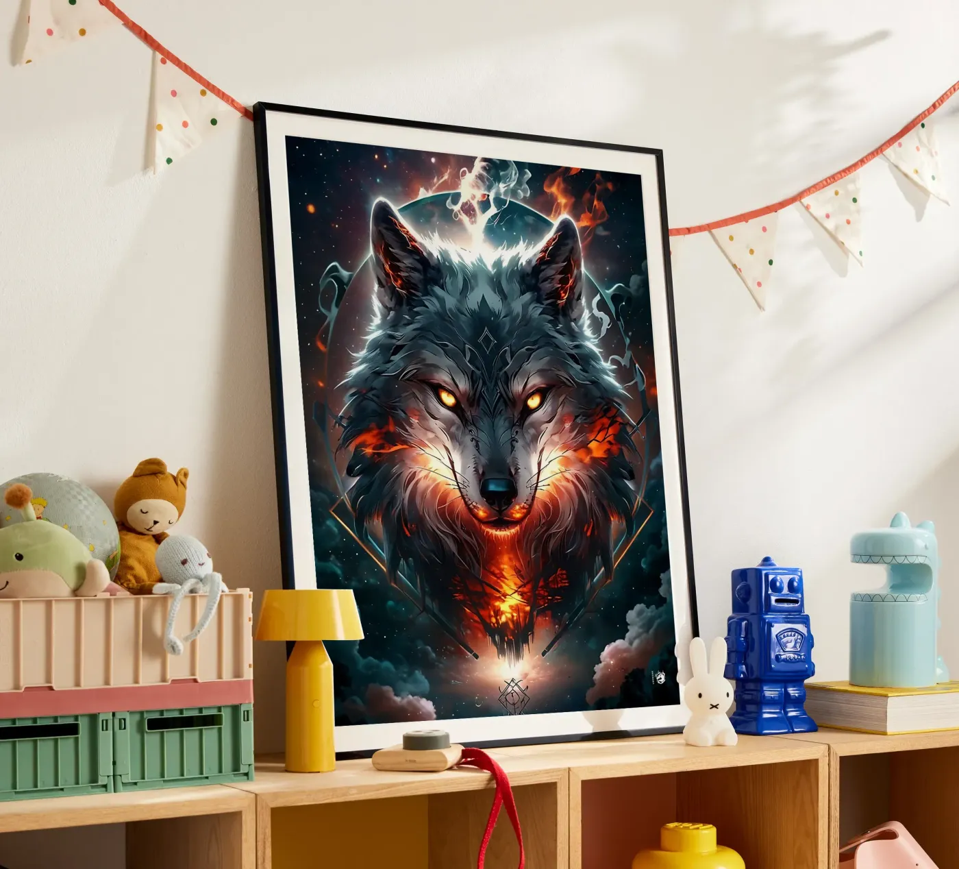 fantasy dark Wolf poster by LM2Kone