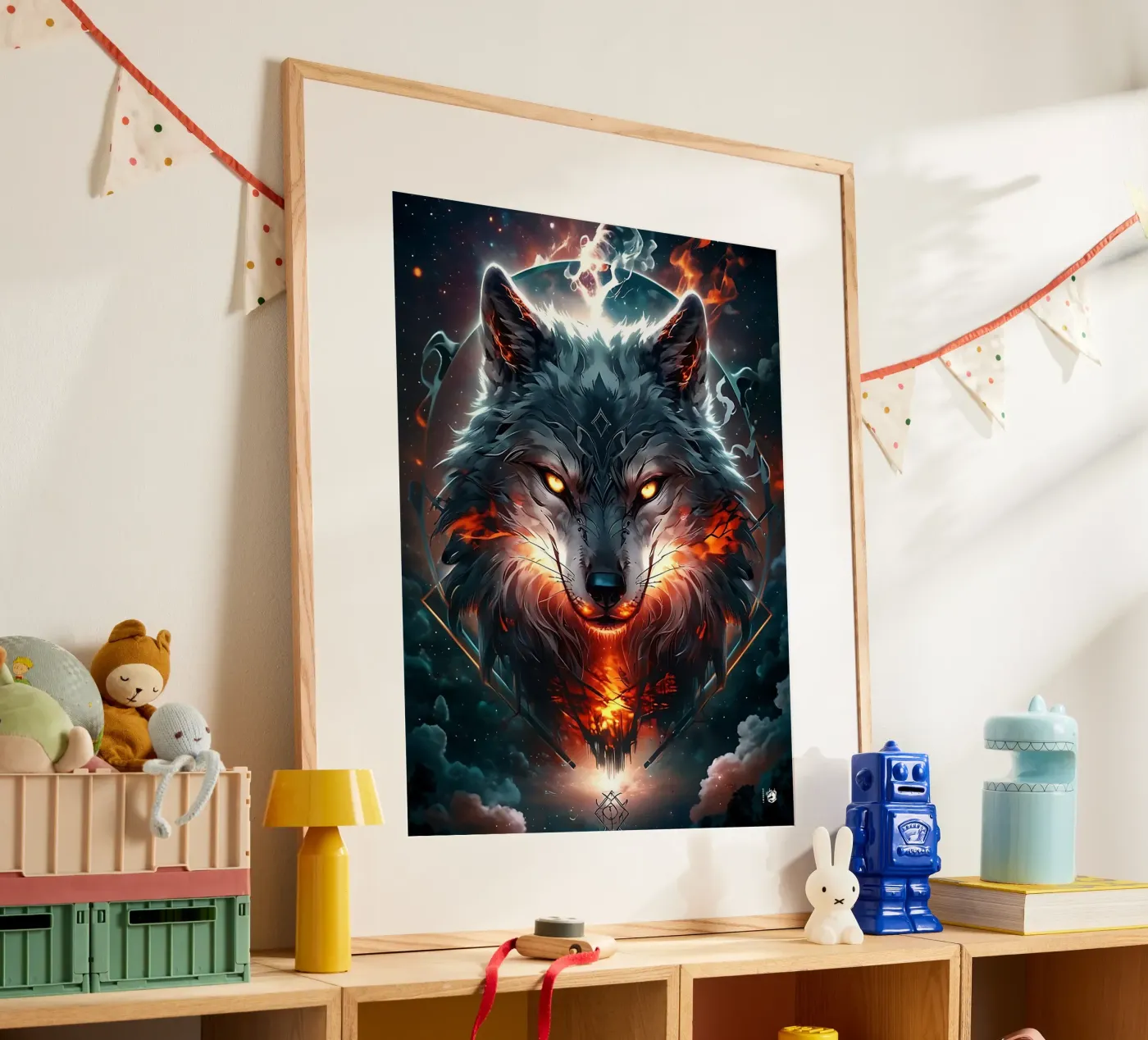 fantasy dark Wolf poster by LM2Kone
