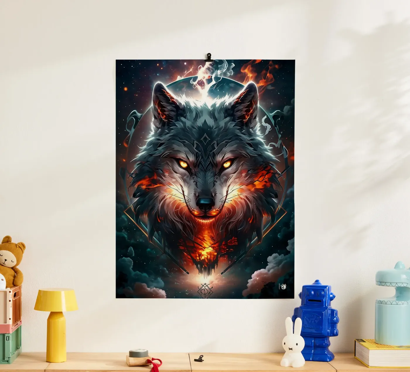 fantasy dark Wolf poster by LM2Kone