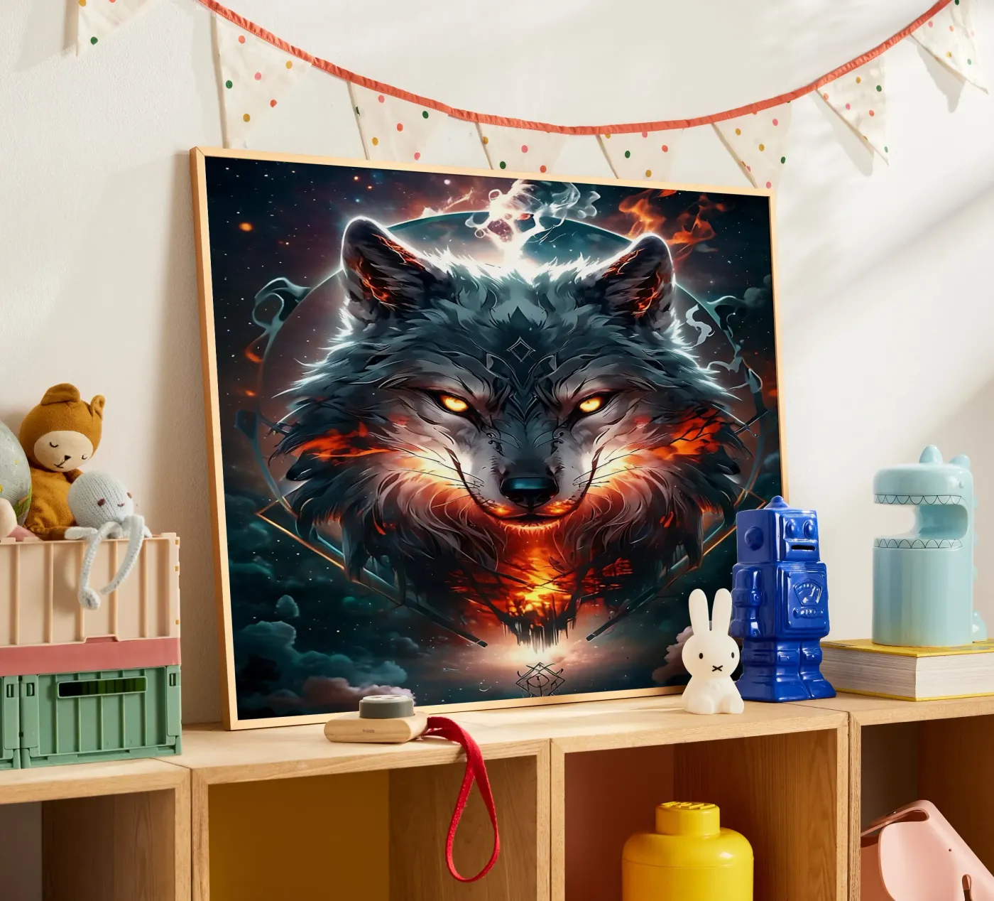 fantasy dark Wolf poster by LM2Kone