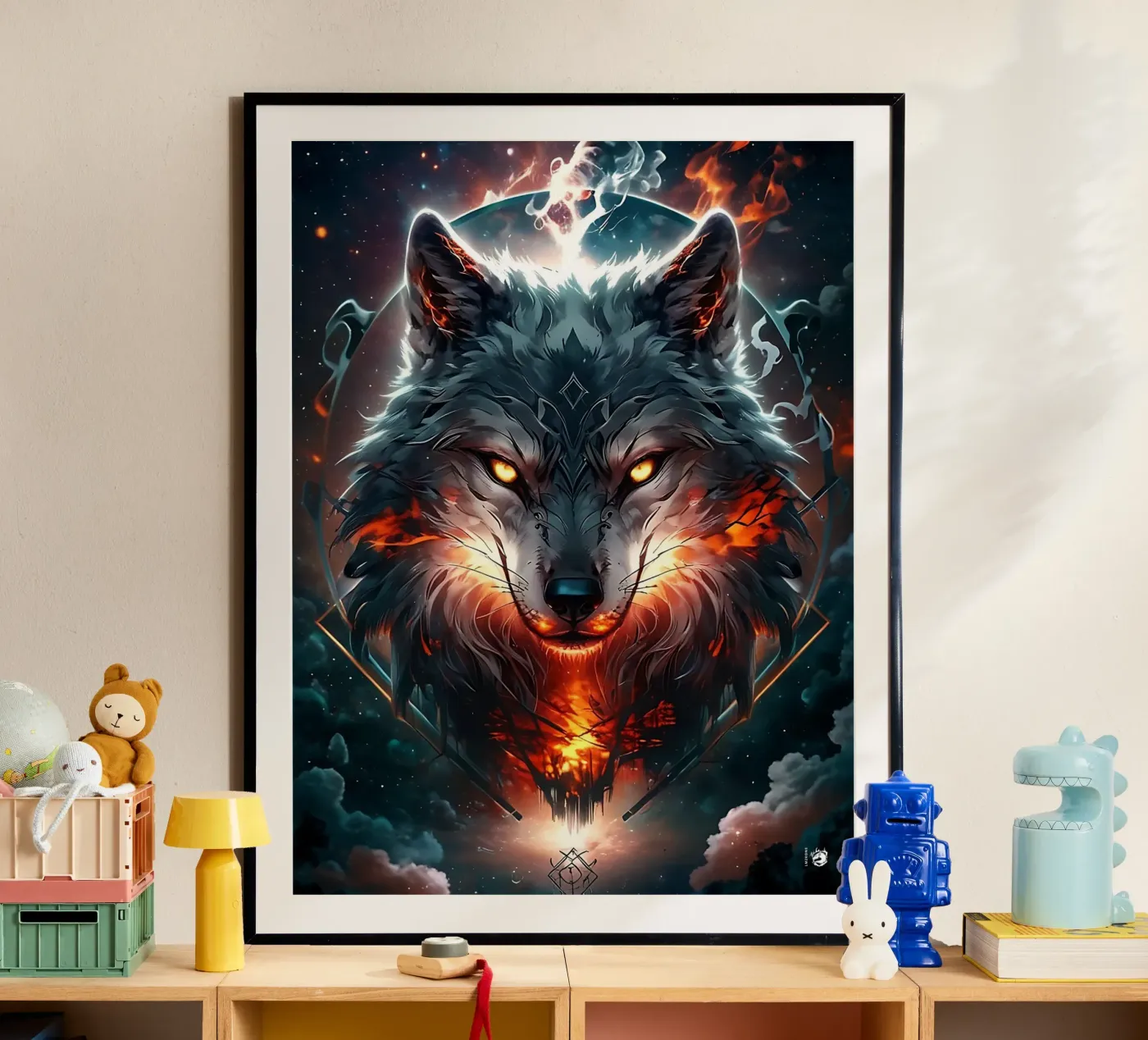fantasy dark Wolf poster by LM2Kone