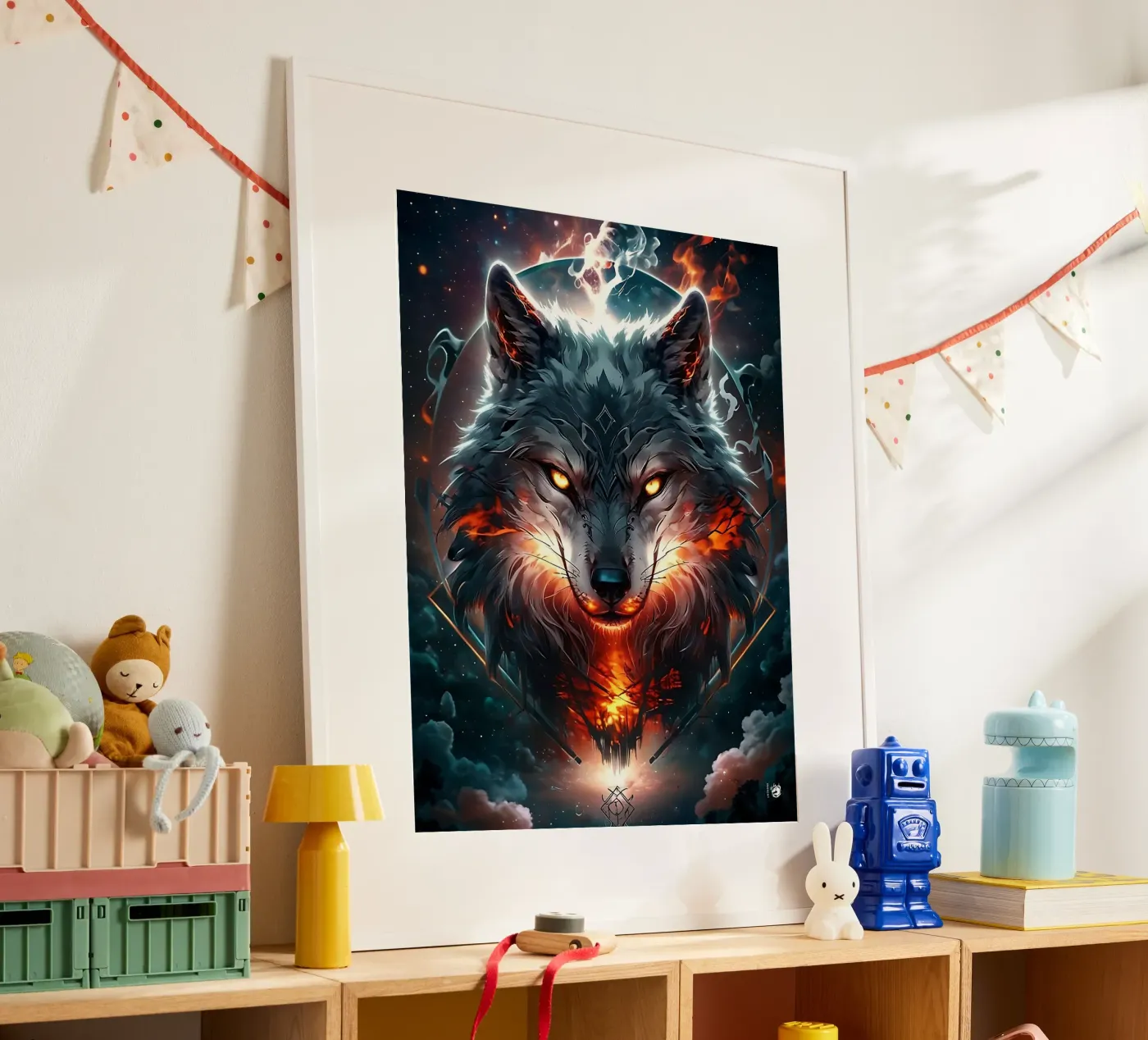 fantasy dark Wolf poster by LM2Kone