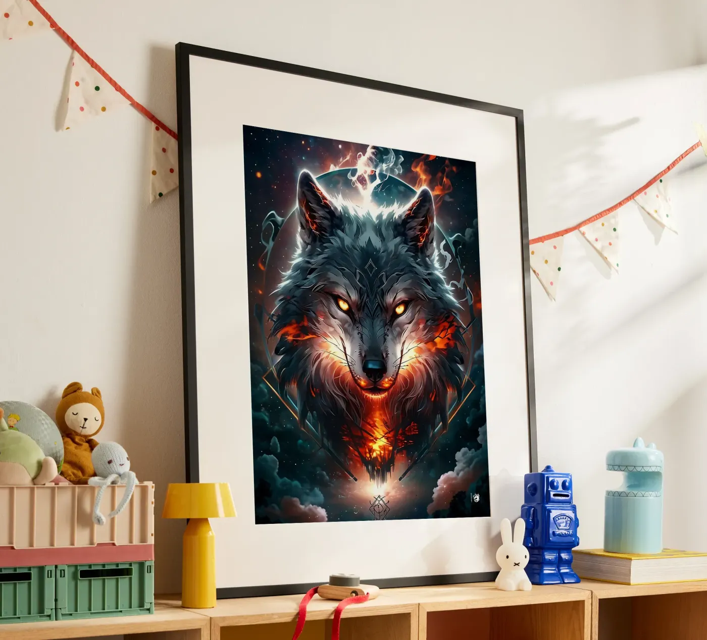 fantasy dark Wolf poster by LM2Kone