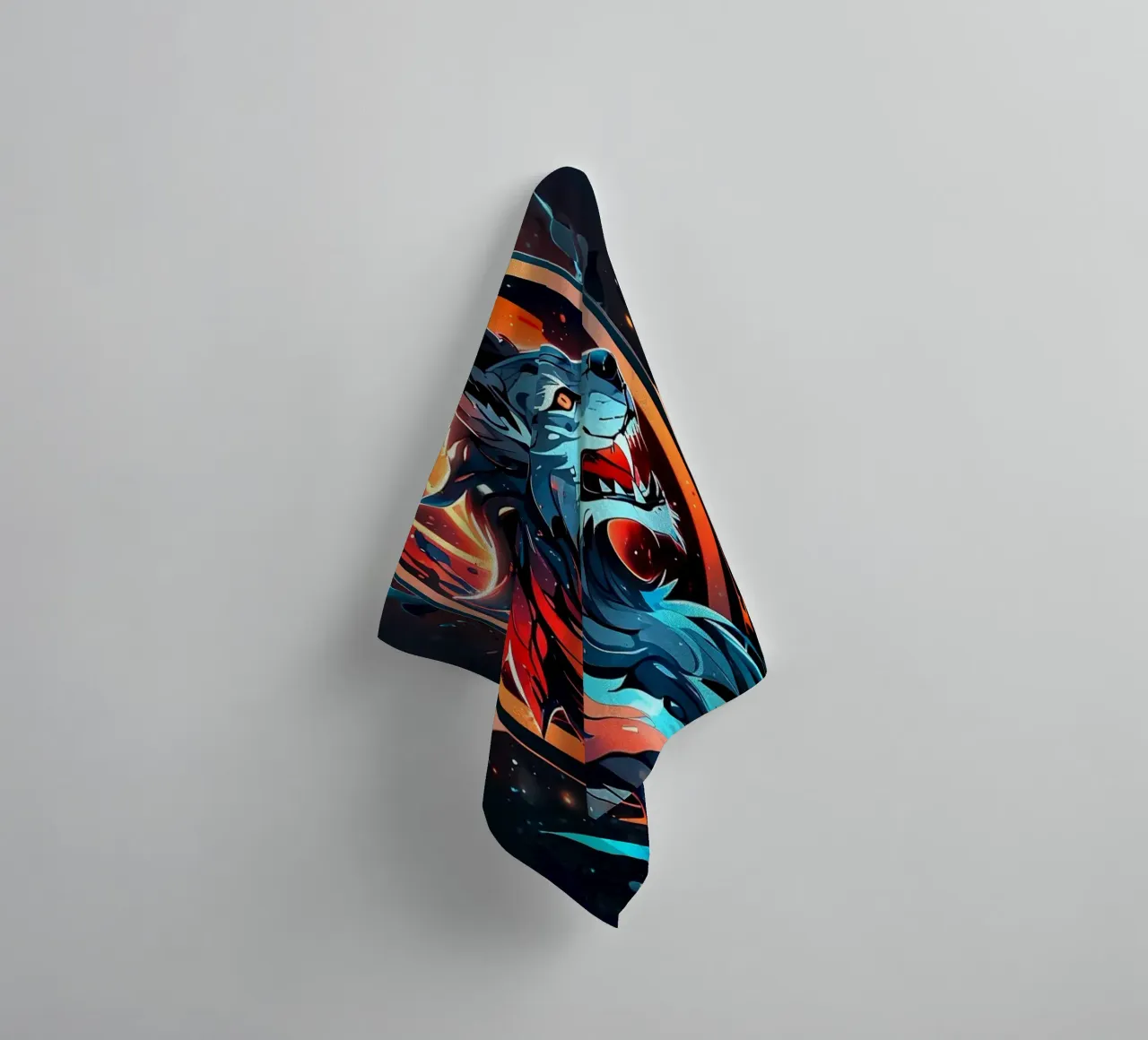 Simbolo del lupo colorato asciugamano da bagno da LM2KONE