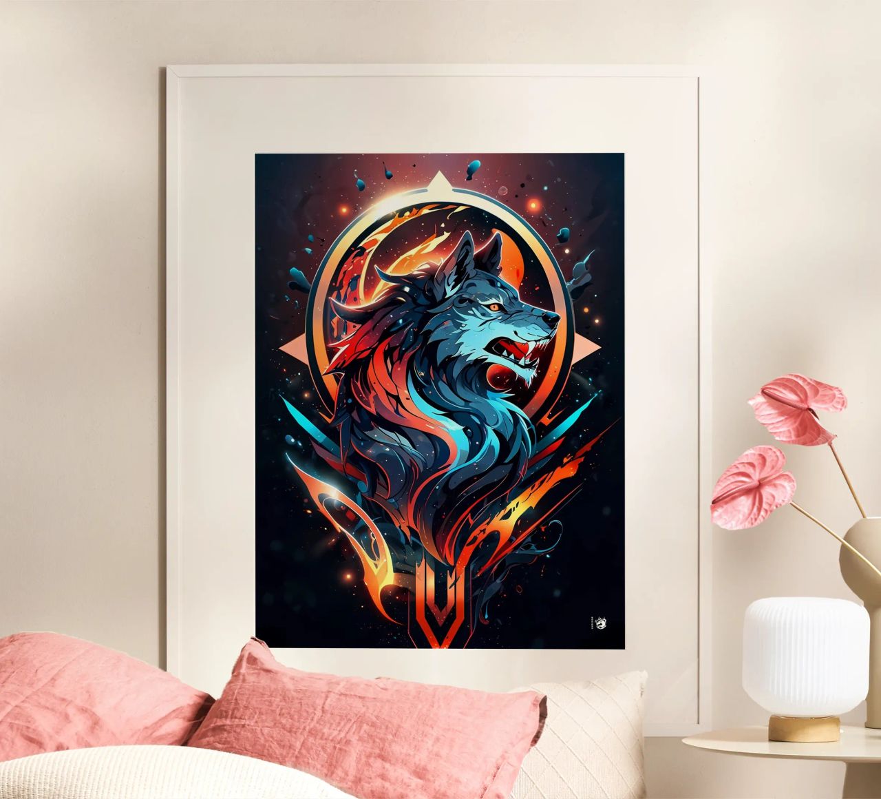Wolfssymbol Bunt Poster von LM2KONE