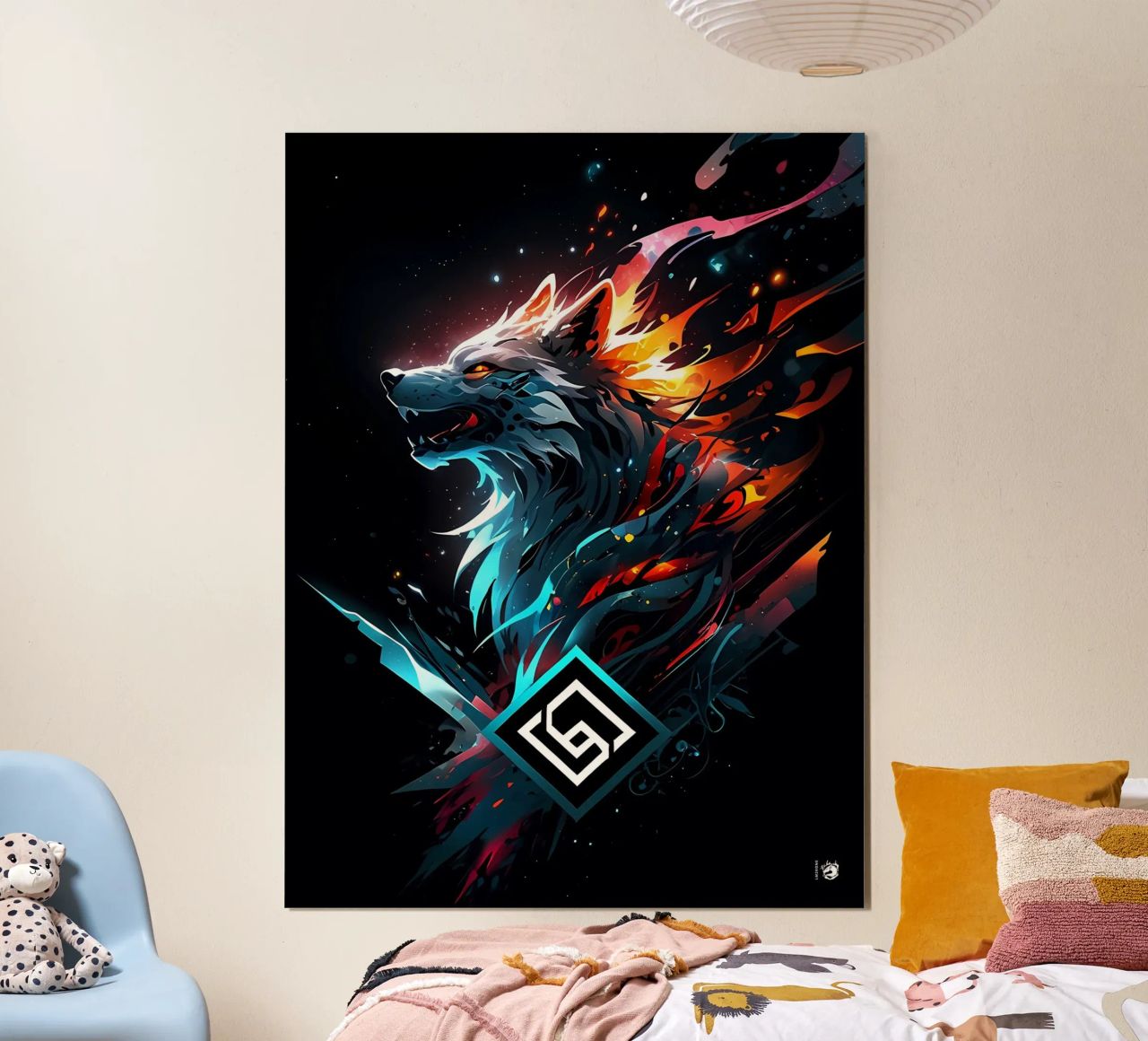 Wolf Symbolisches Spiel Poster von LM2KONE