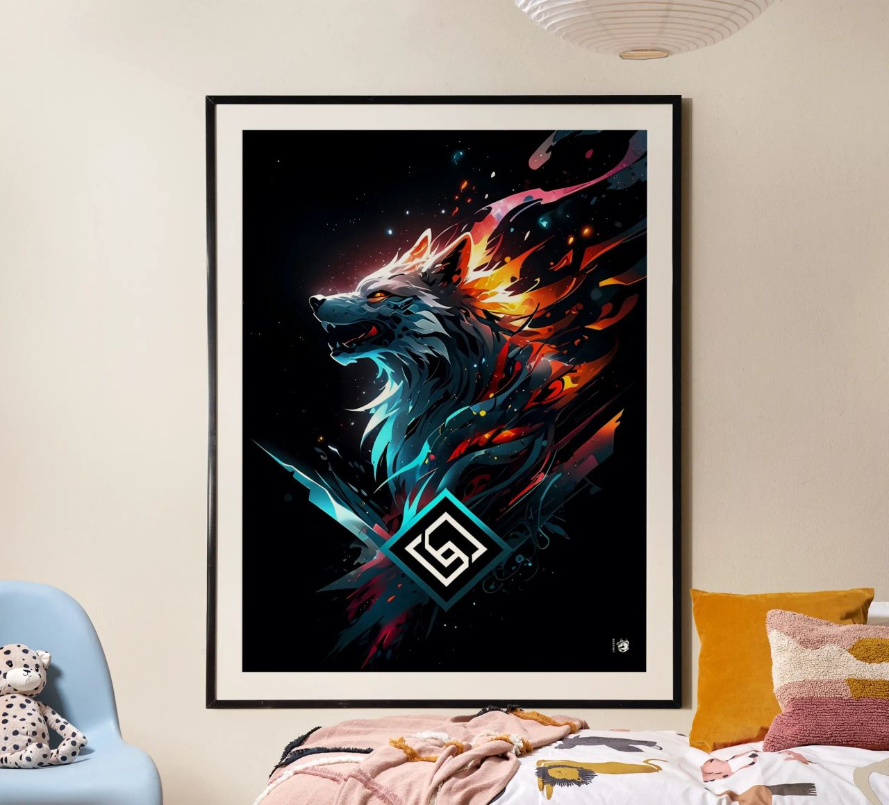 Wolf Symbolisches Spiel Poster von LM2KONE