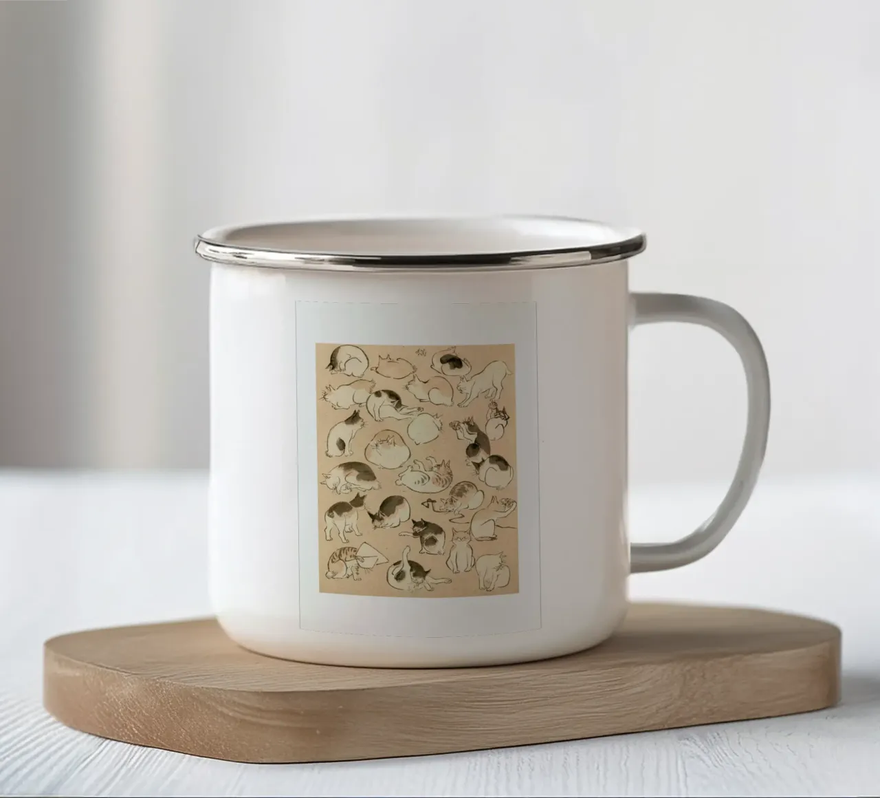 Cats tazza in smalto da Flora & Fauna