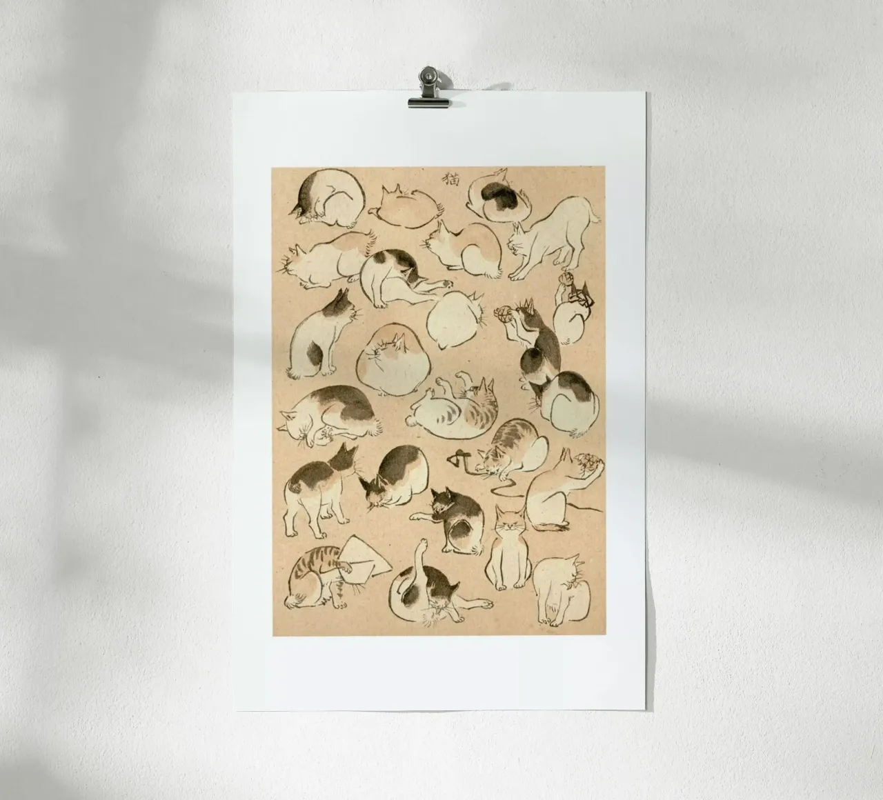 Cats poster con telaio in legno da Flora & Fauna