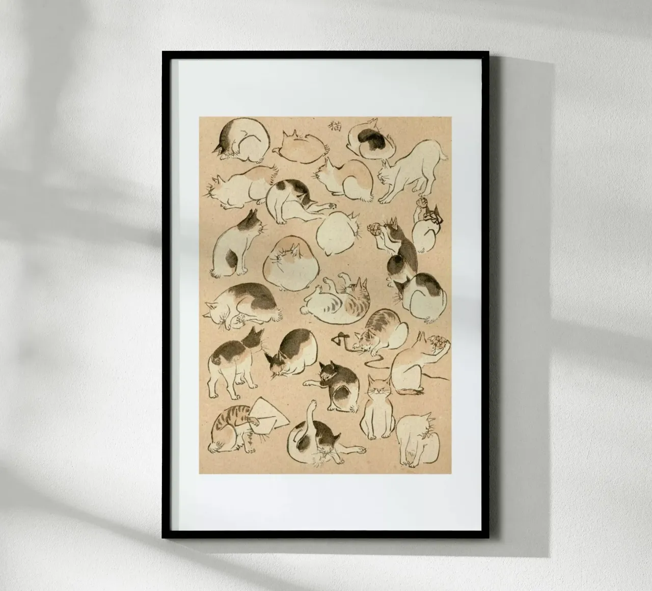 Cats poster con telaio in legno da Flora & Fauna