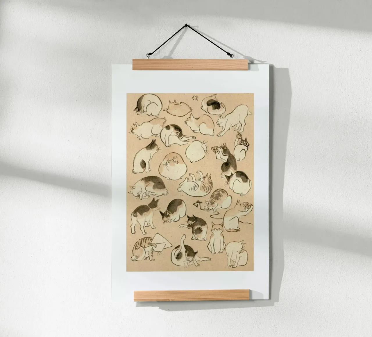 Cats poster con telaio in legno da Flora & Fauna