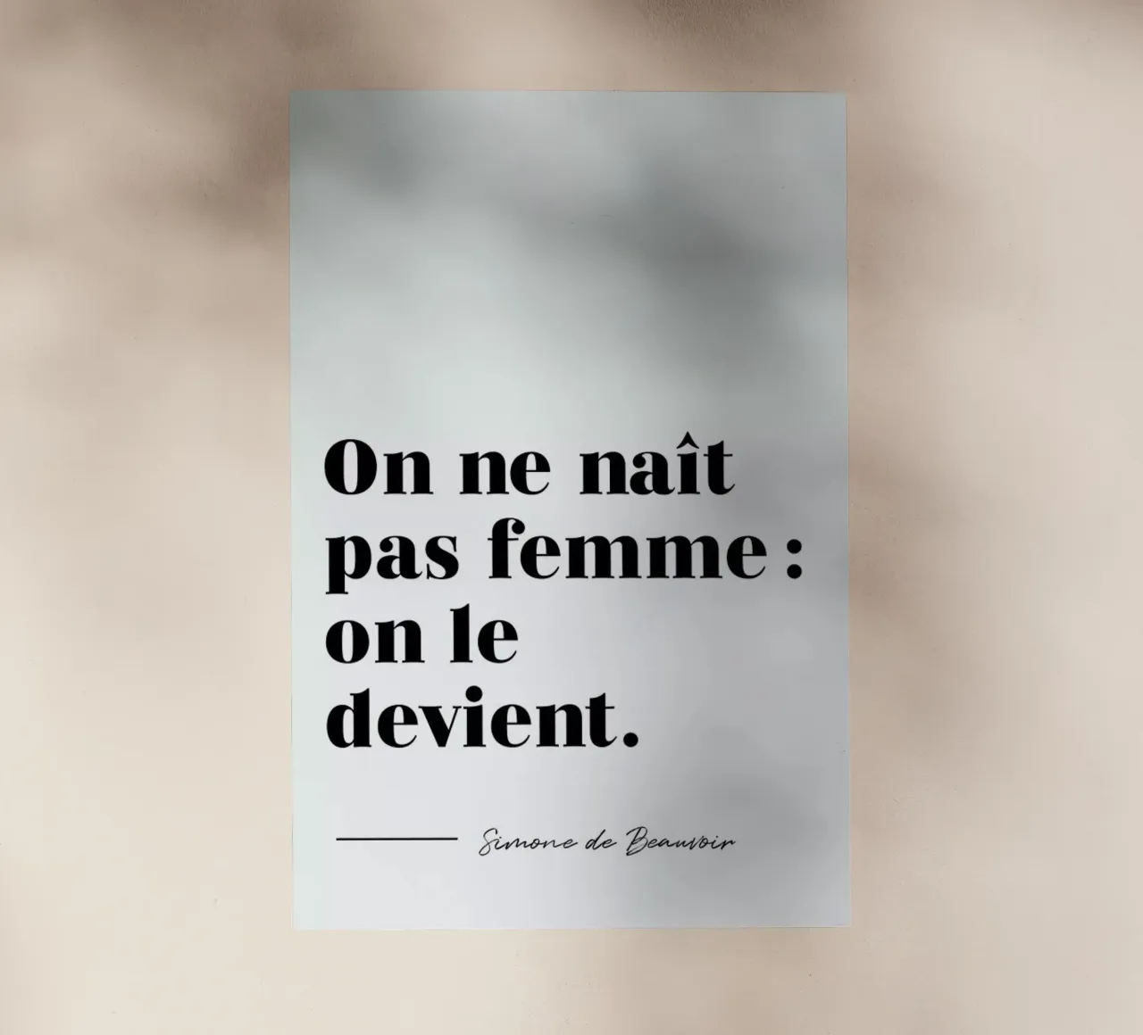 On ne naît pas femme : on le devient pellicola backlit da typed