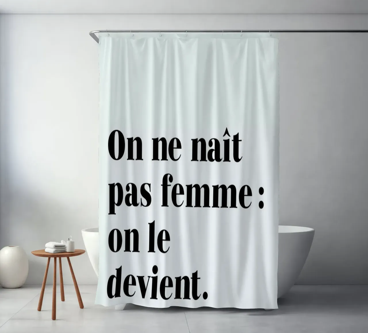 On ne naît pas femme : on le devient tenda da doccia da typed