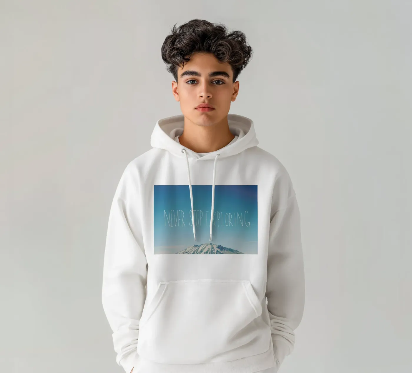 Never Stop Exploring hoodie by Leah Flores