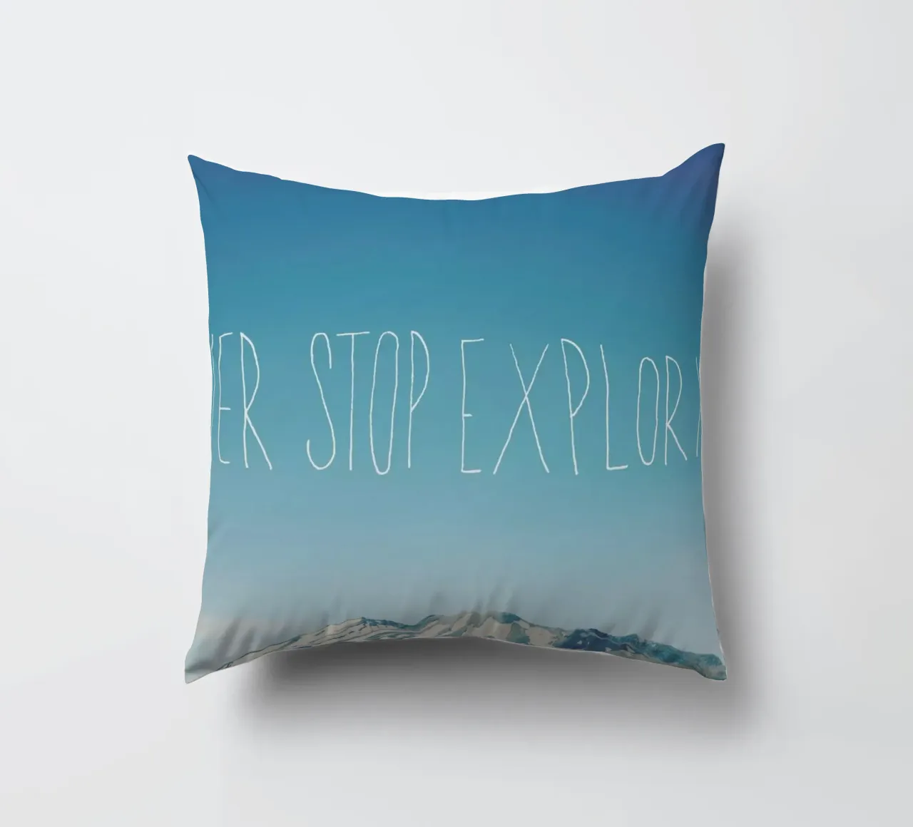 Never Stop Exploring Kissen von Leah Flores