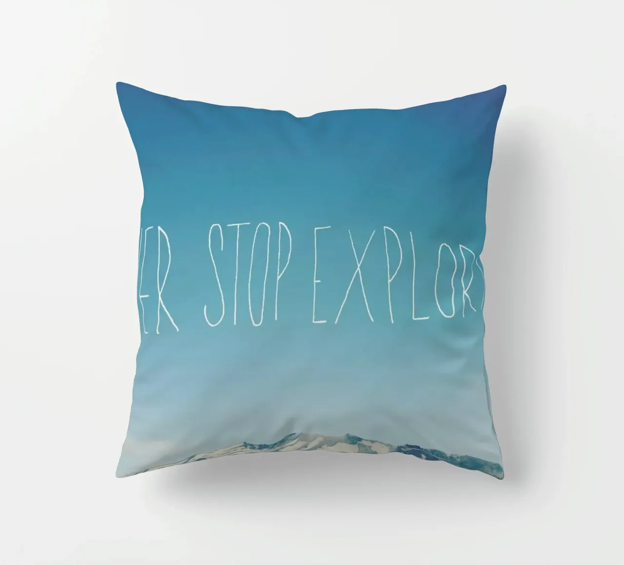 Never Stop Exploring Kissen von Leah Flores
