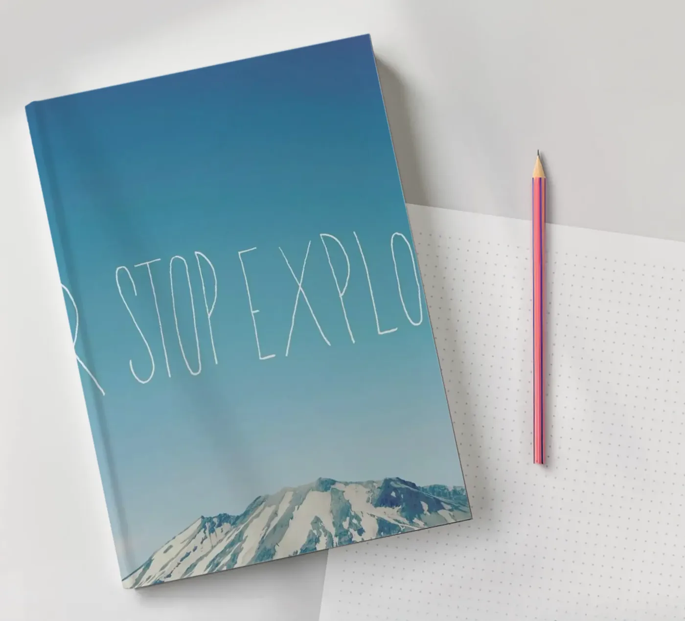Never Stop Exploring notebook by Leah Flores