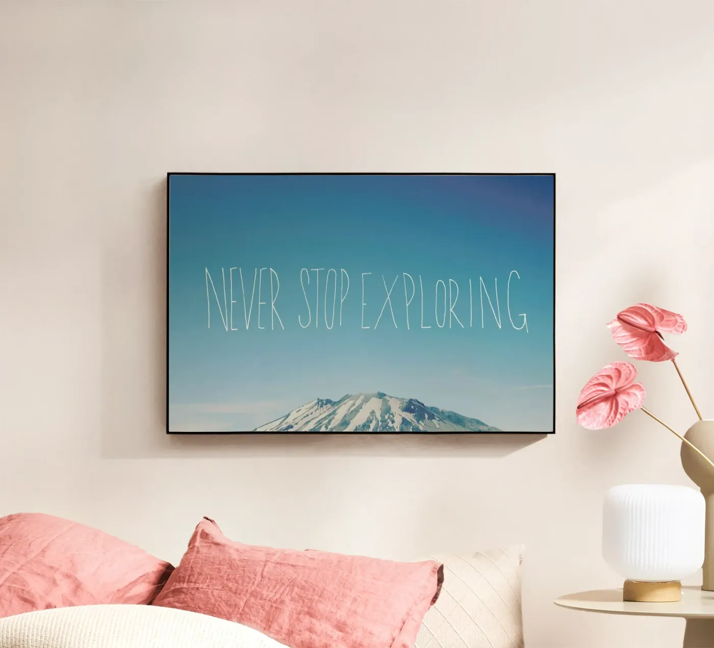 Never Stop Exploring acryl van Leah Flores