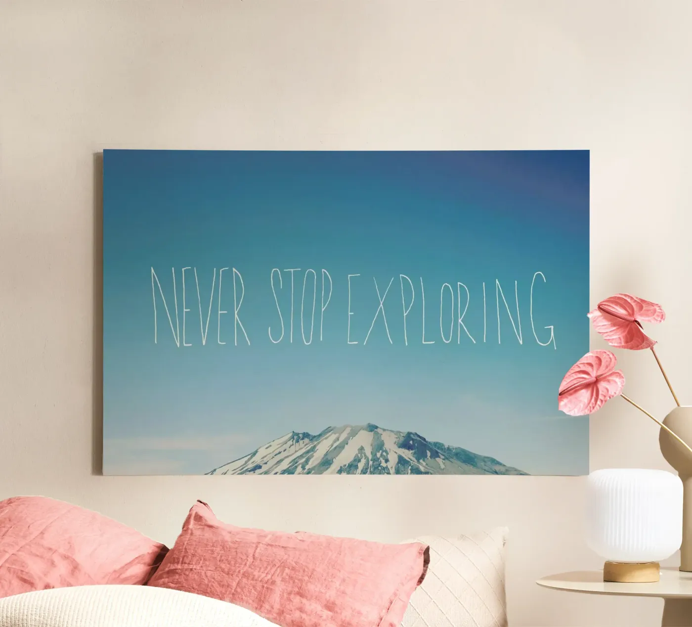Never Stop Exploring canvas van Leah Flores
