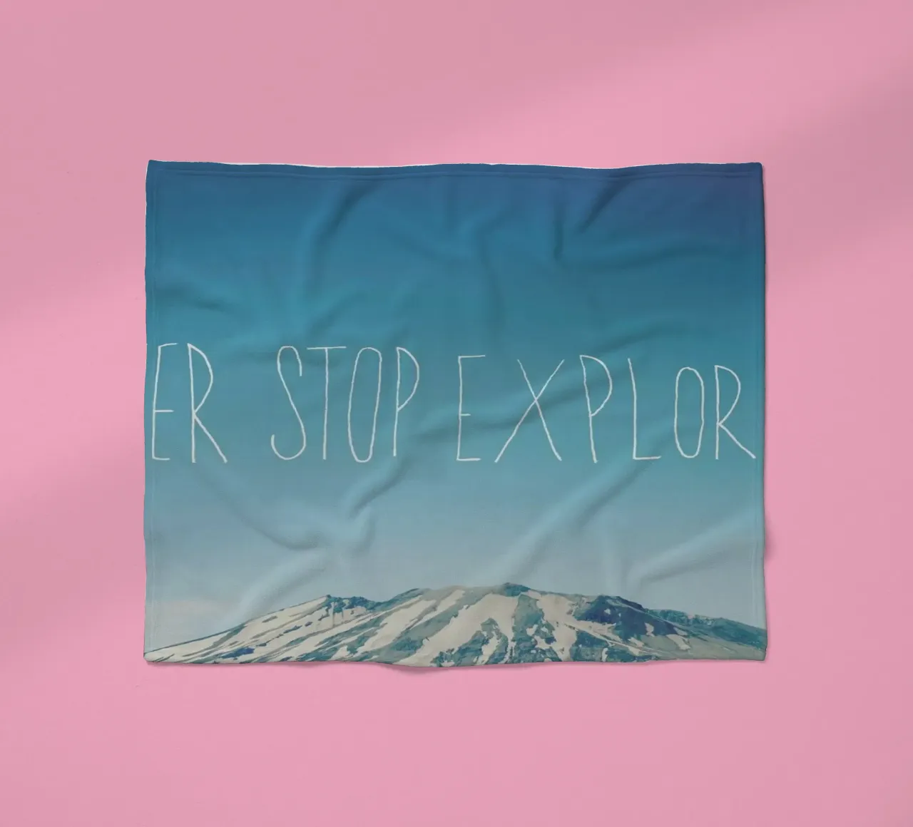 Never Stop Exploring fleece blanket by Leah Flores