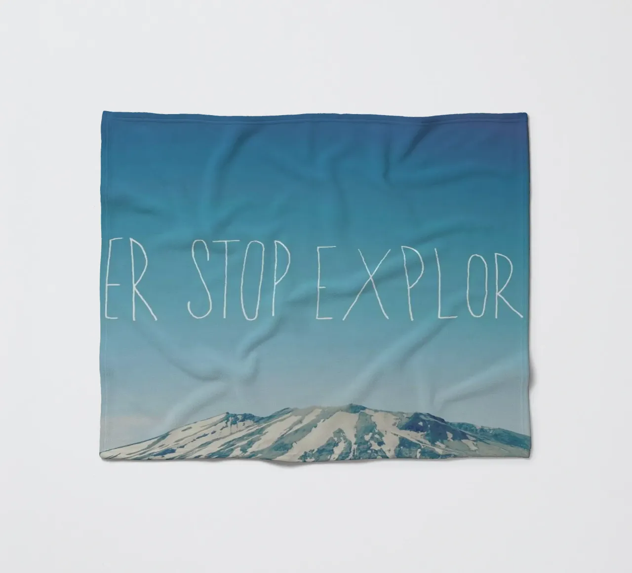 Never Stop Exploring fleece blanket by Leah Flores