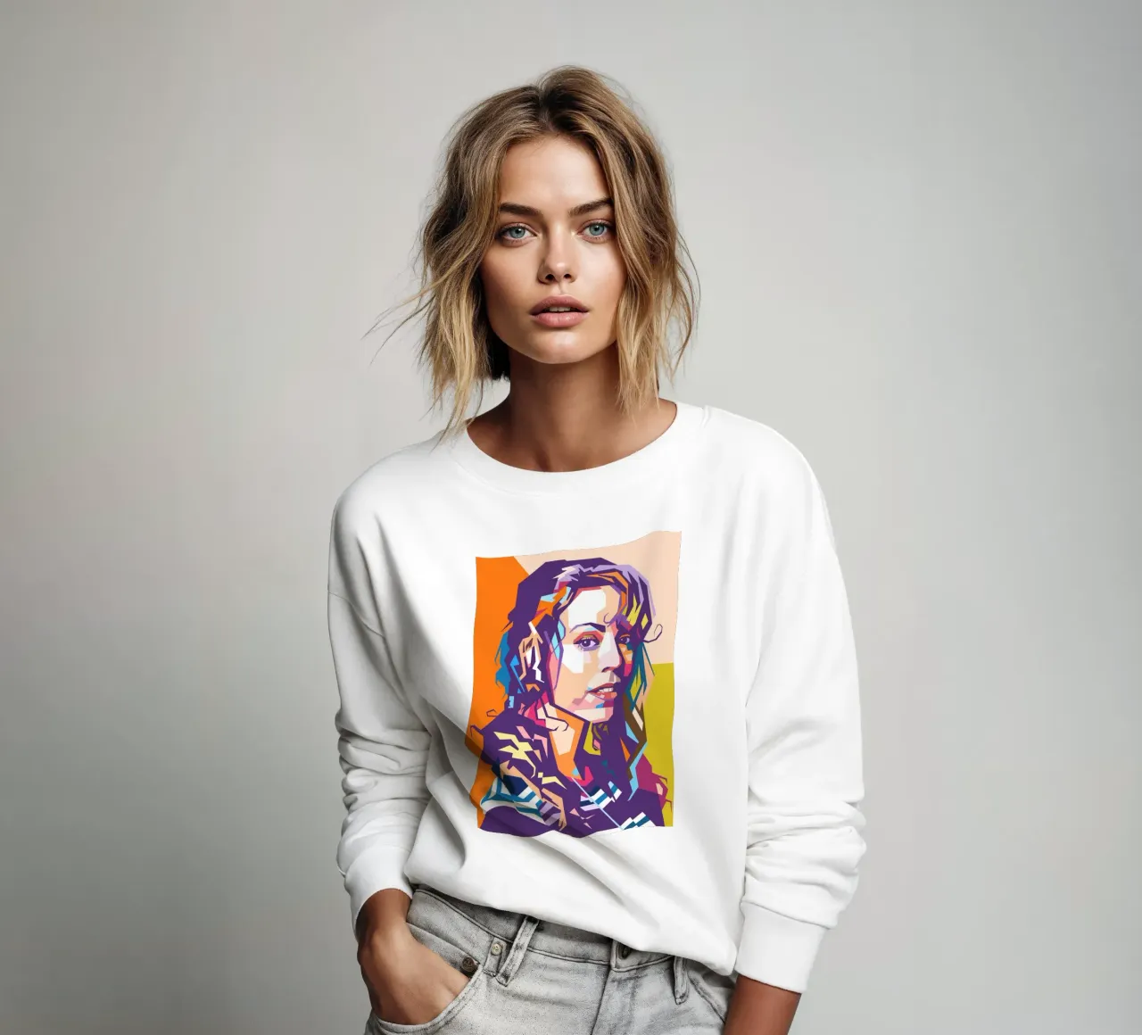 Mariah Carey female singer pop art portrait sweatshirt by Hantamrata