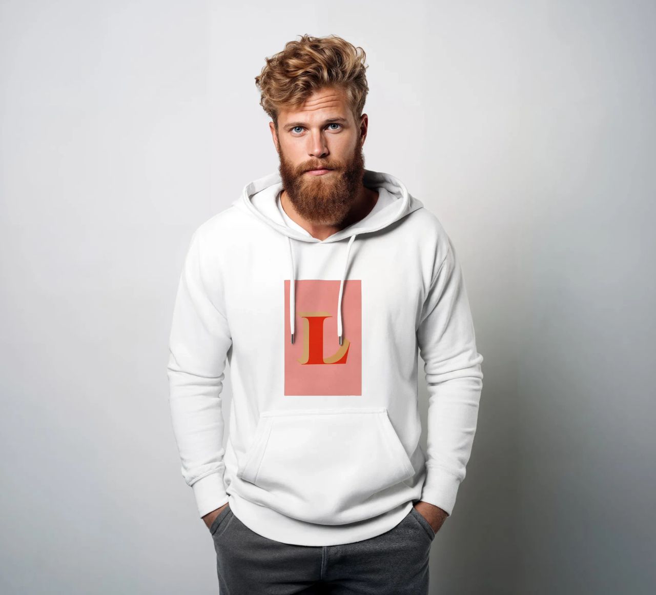 Red L felpa con cappuccio da daylight design studio