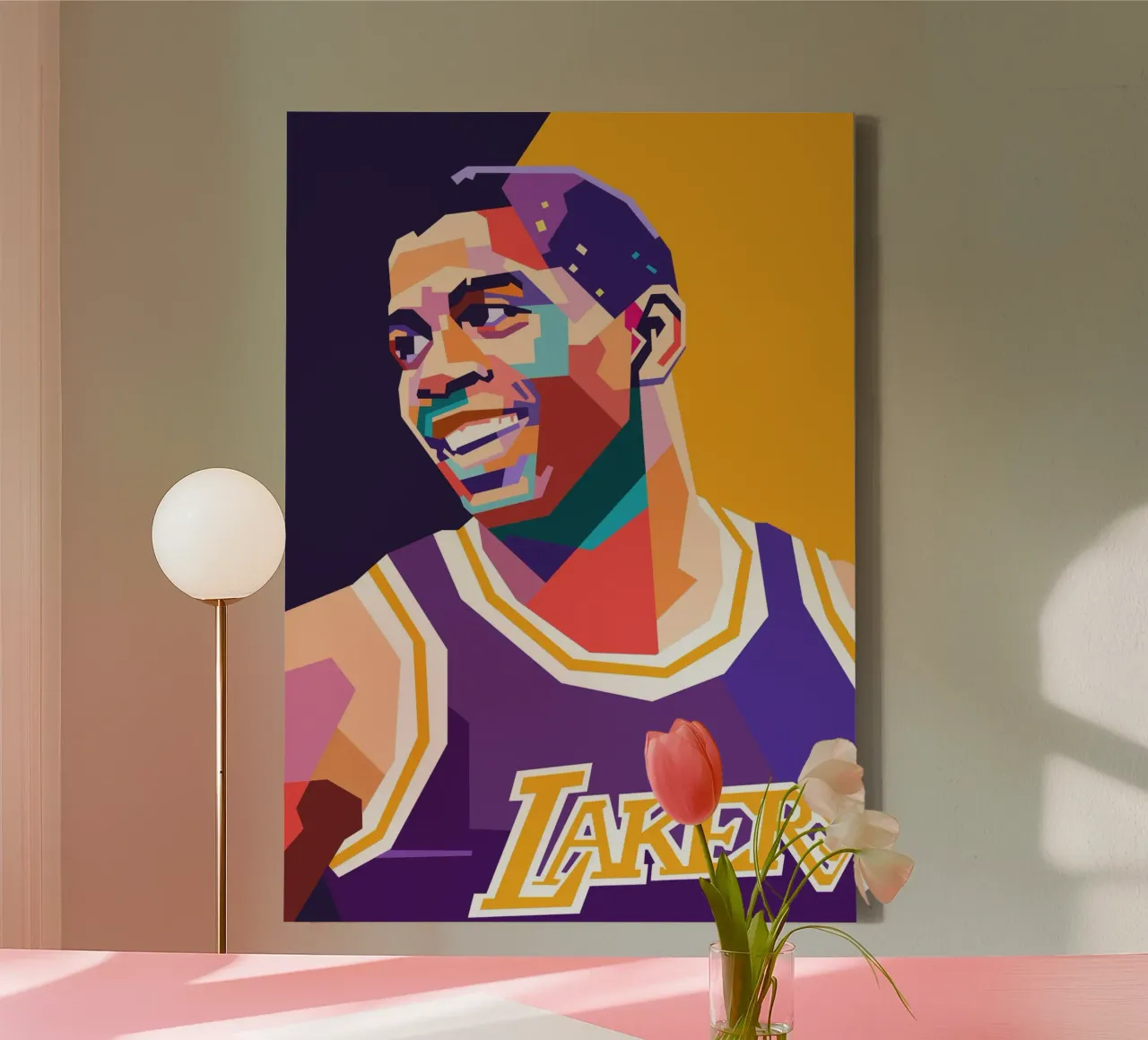 Magic Johnson basketball player canvas with Floater frame by Hantamrata