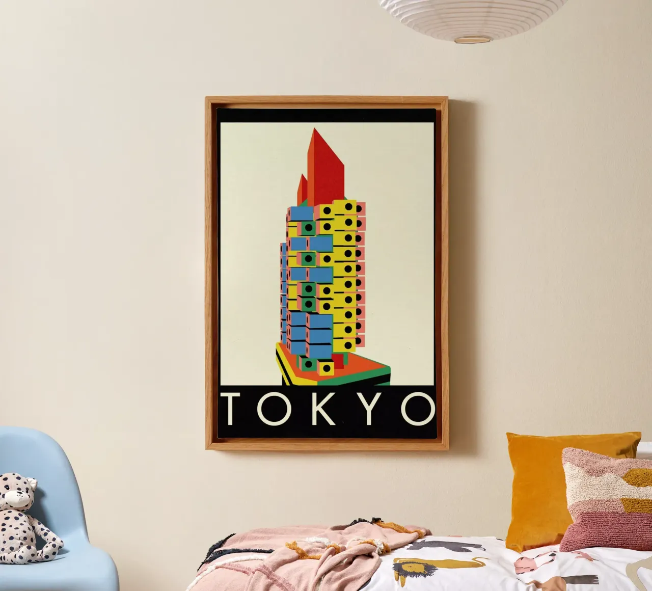 Tokyo Capsule Tower tela con Cornice a cassetta da Rosi Feist