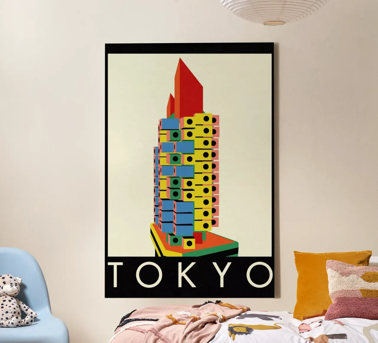 Tokyo Capsule Tower tela con Cornice a cassetta da Rosi Feist