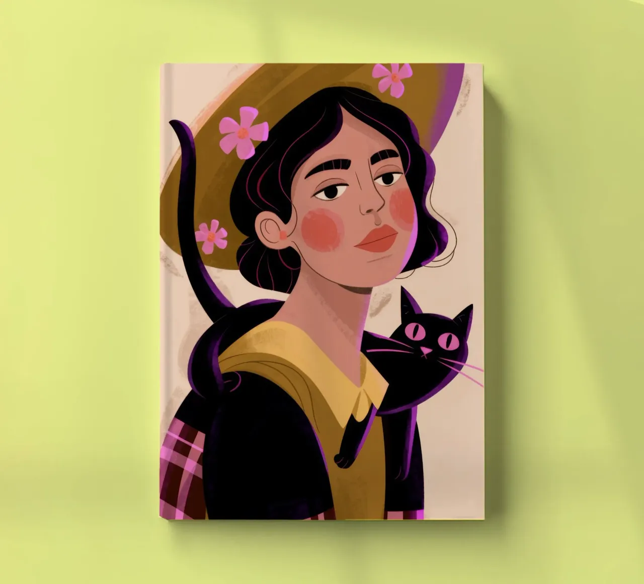 Whimsical Hat Cat notebook by Nebula Verse