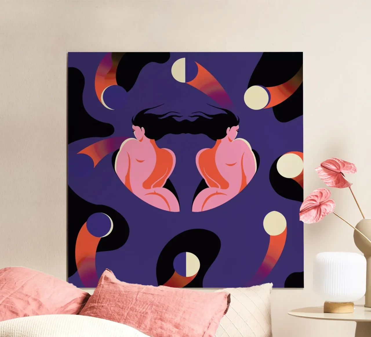 Geminis Soul poster con telaio in plastica da Kika illu
