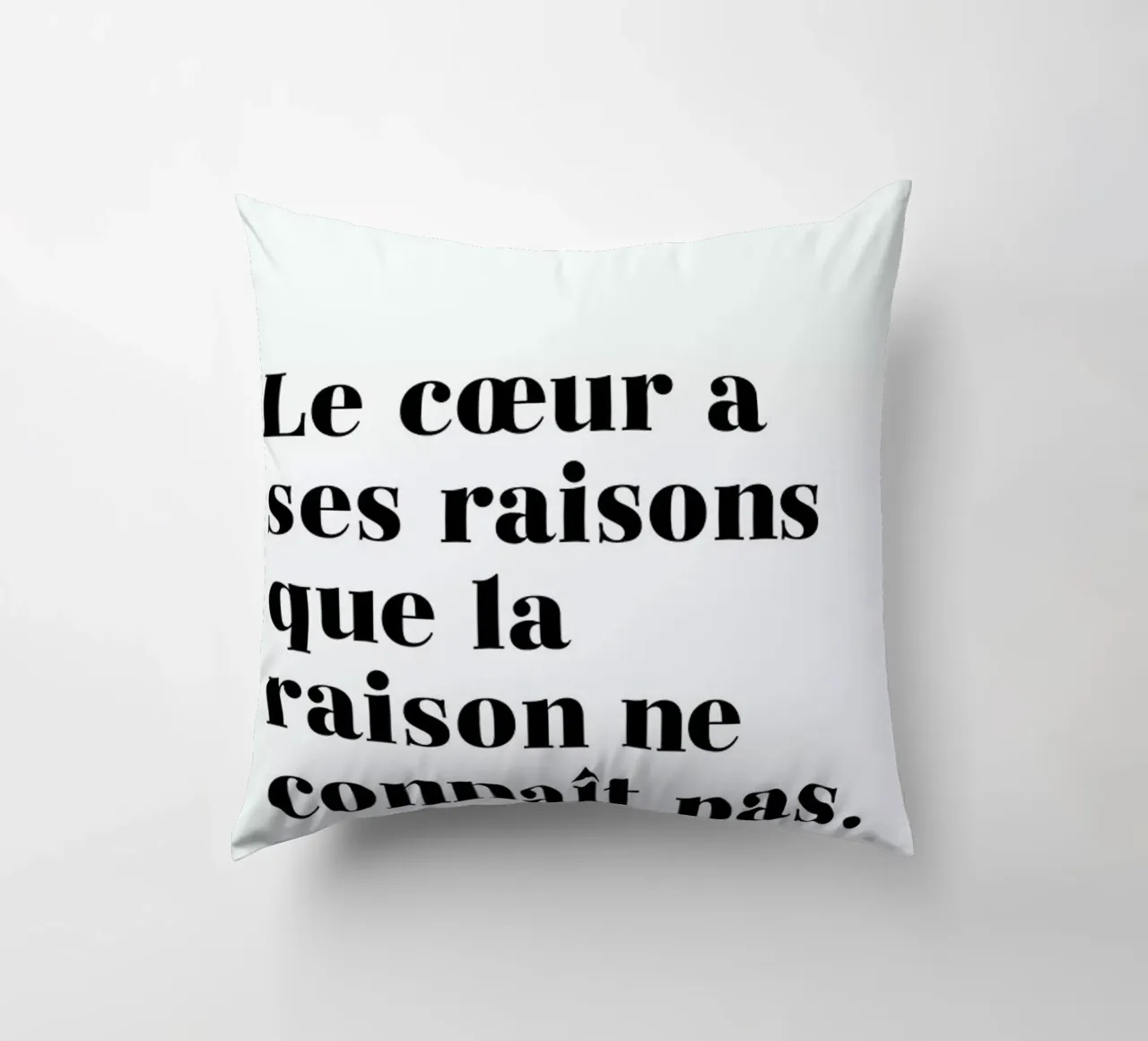 Le cœur a ses raisons cuscino da typed